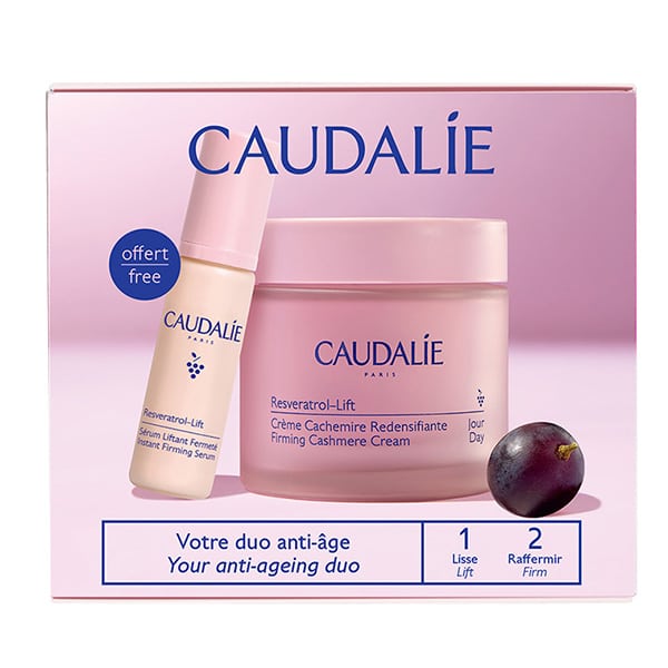 Caudalie Resveratrol-Lift Firming Cashmere Συσφιγκτική & Αντιρυτιδική Κρέμα Ημέρας, 50ml & Δώρο Instant Firming Αντιρυτιδικός & Συσφιγκτικός Ορός Προσώπου, 10ml, 1σετ - 