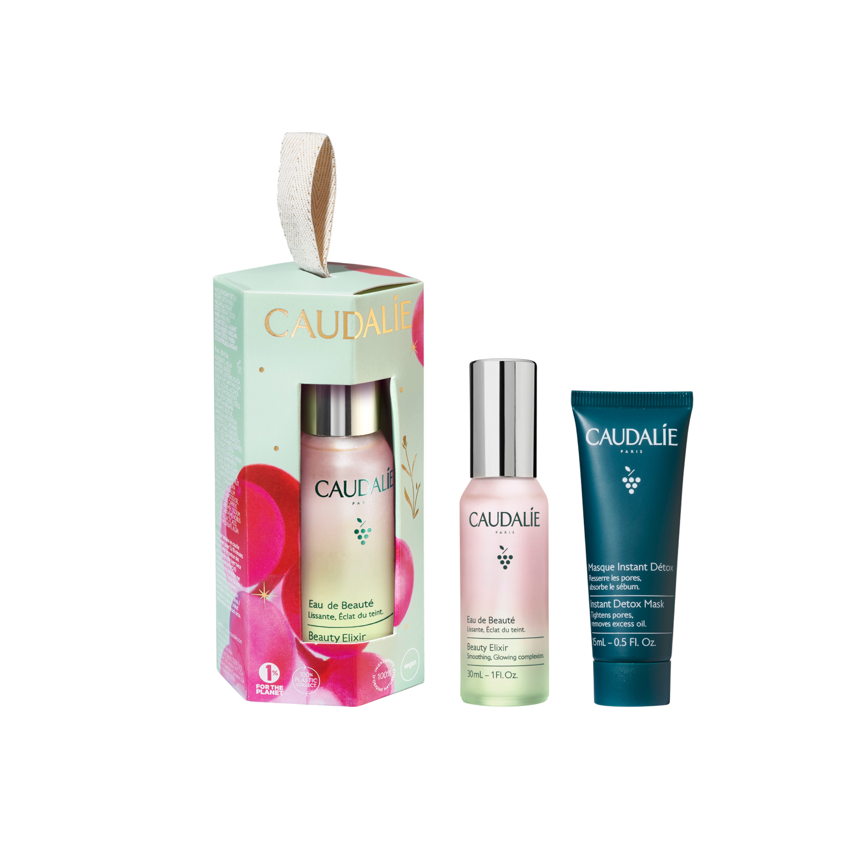 Caudalie Beauty Elixir 30ml & Instant Detox Mask 15ml - 