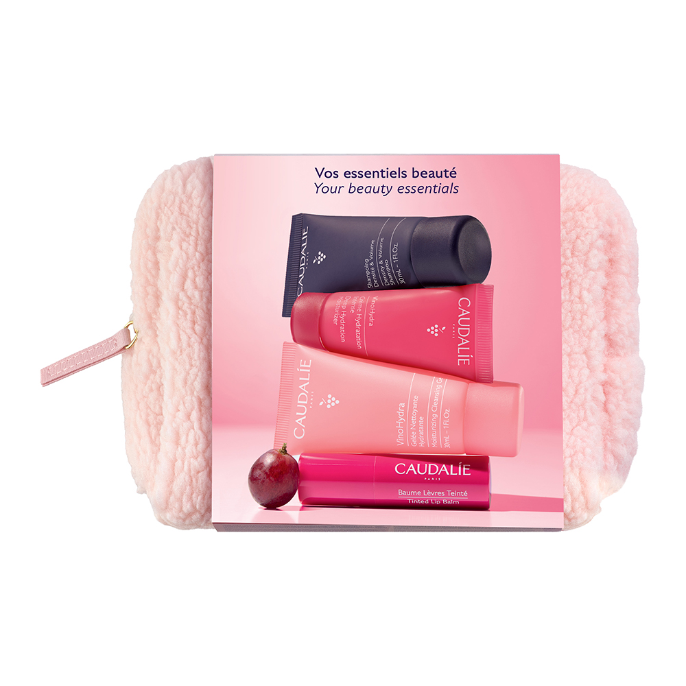 Caudalie Winter Pouch Gift Set 2026 – Νεσεσέρ με 4 Προϊόντα Περιποίησης Προσώπου, Χειλιών & Μαλλιών - 