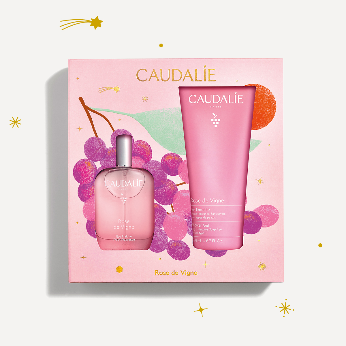 Caudalie Rose de Vigne Christmas Gift Set 2026 Άρωμα 50ml & Δώρο Αφρόλουτρο 200ml, 1 Σετ - 