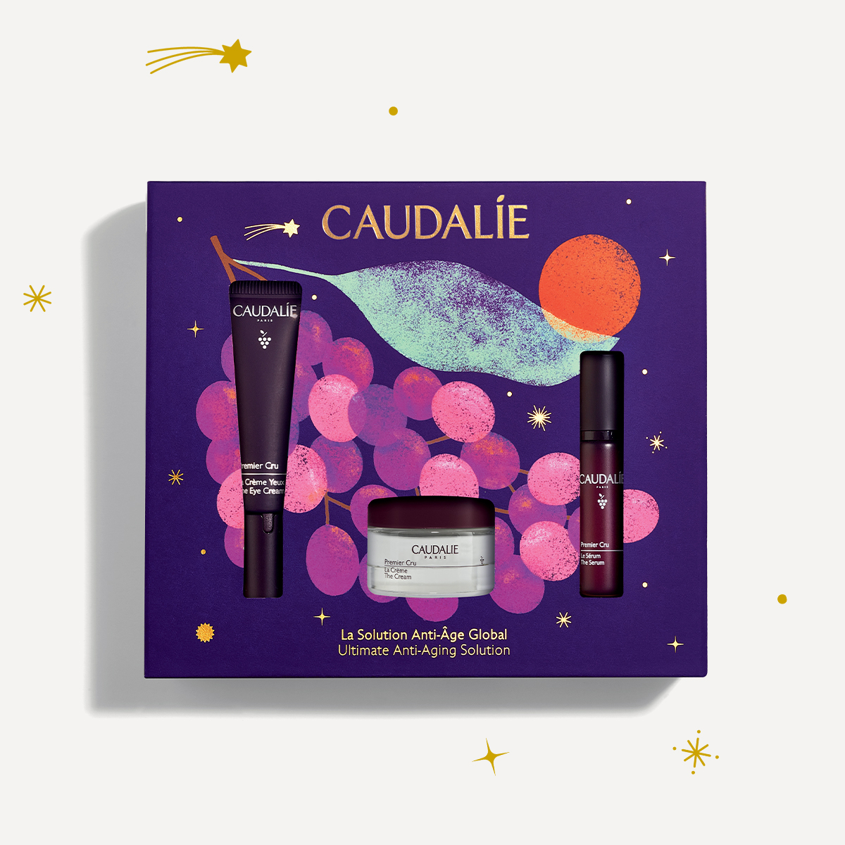 Caudalie Premier Cru Christmas Gift Set 2026 Κρέμα Ματιών Αντιγήρανσης 15ml & Δώρο Serum 10ml + Κρέμα Προσώπου 15ml, 1 Σετ - 