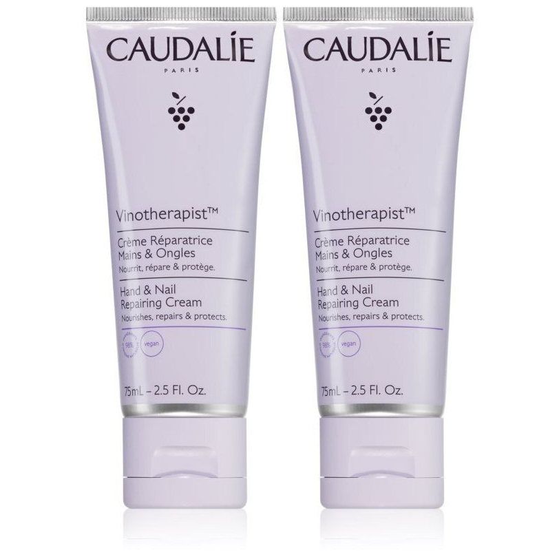 Caudalie Promo Vinotherapist Ενυδατική Επανορθωτική Κρέμα Χεριών & Νυχιών, 2x75ml, 1σετ - 2