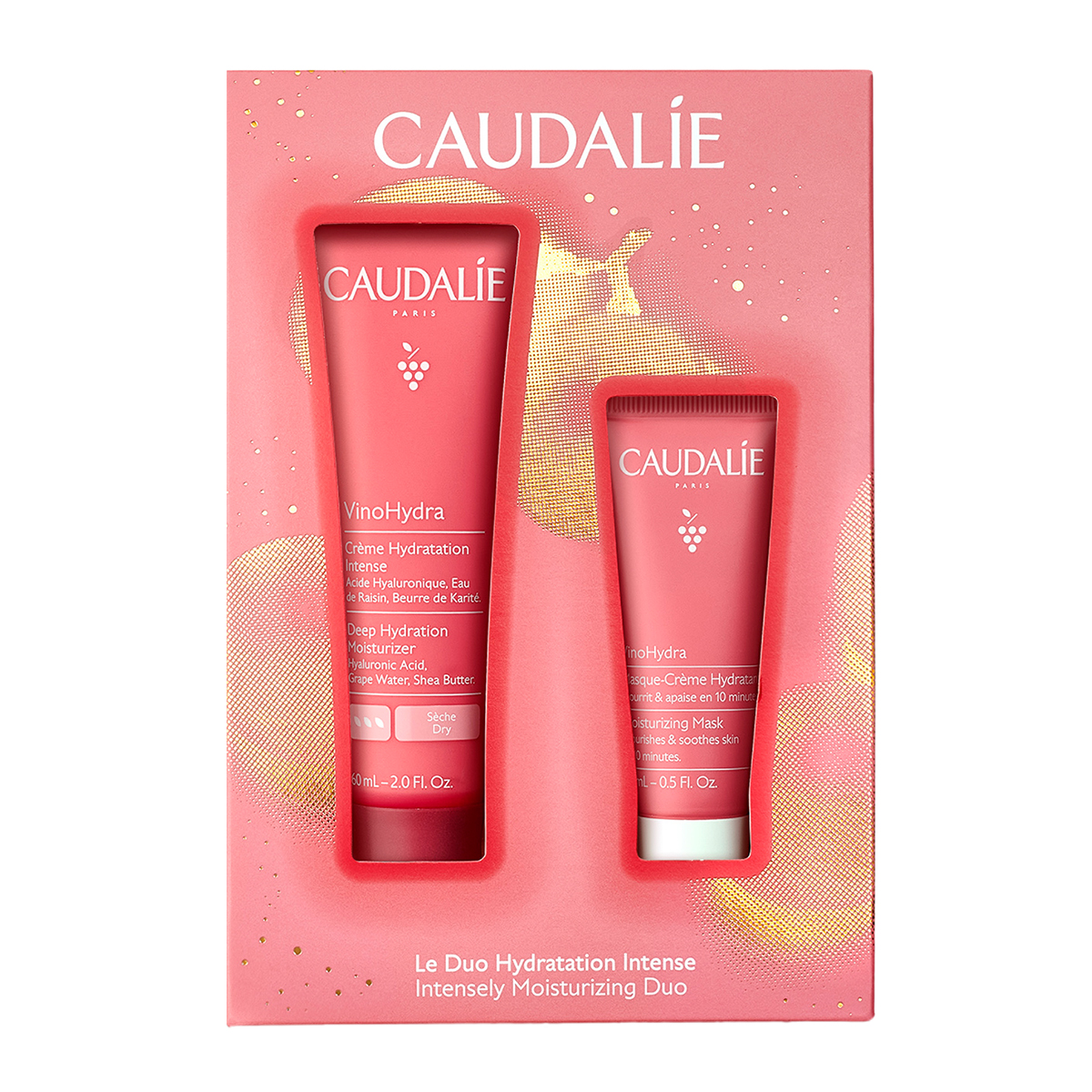 Caudalie VinoHydra Xmas Promo Deep Hydration Moisturizer Ενυδατική Κρέμα Προσώπου για Ευαίσθητες & Ξηρές Επιδερμίδες, 60ml & Δώρο Moisturizing Mask Ενυδατική Μάσκα Προσώπου, 15ml, 1σετ -