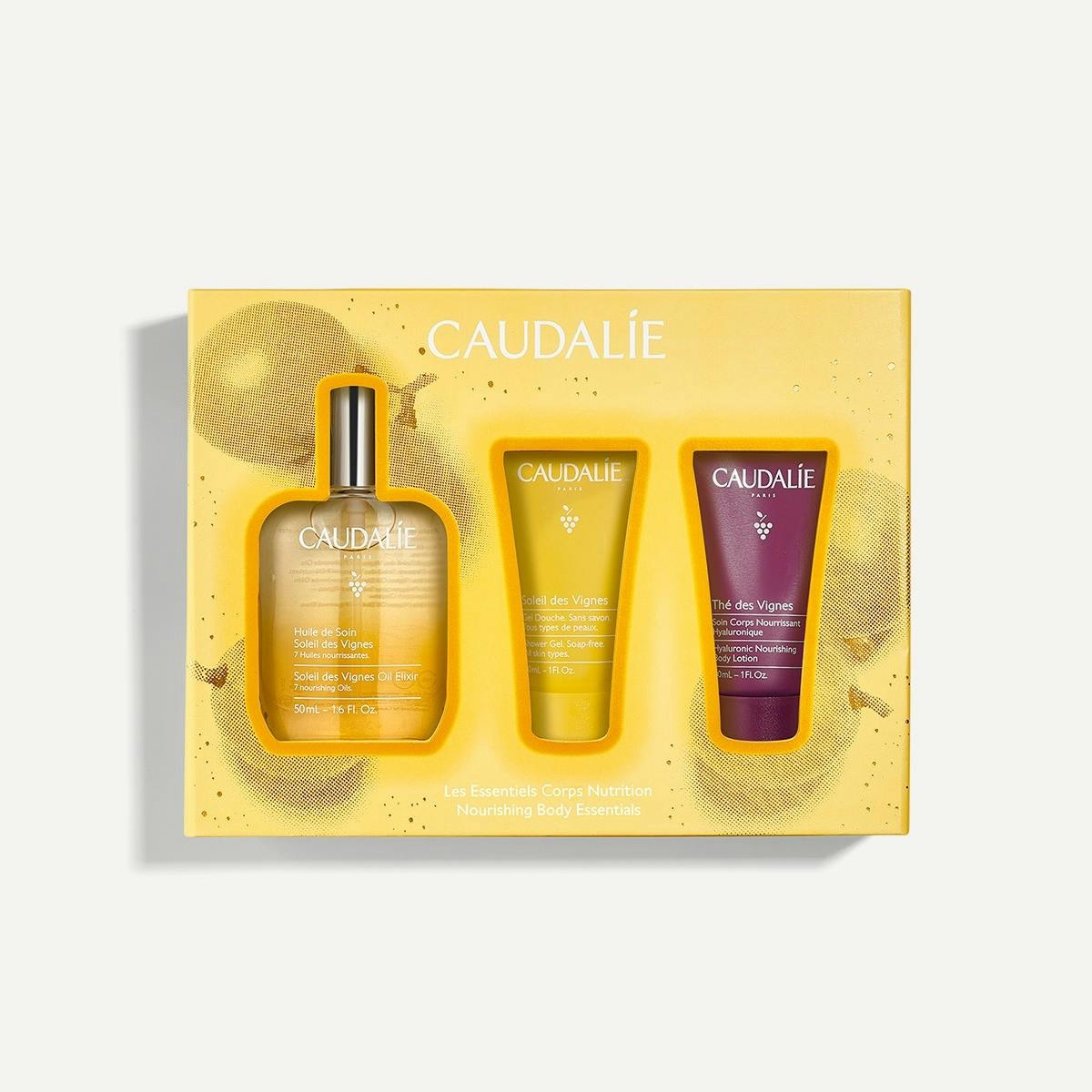 Caudalie Soleil des Vignes Xmas Promo Oil Elixir Θρεπτικό Έλαιο Σώματος, 50ml, Δώρο Shower Gel Αφρόλουτρο Σώματος, 30ml & The des Vignes Hyaluronic Nourishing Body Lotion Ενυδατική Λοσιόν Σώματος με Υαλουρονικό Οξύ, 30ml, 1σετ -