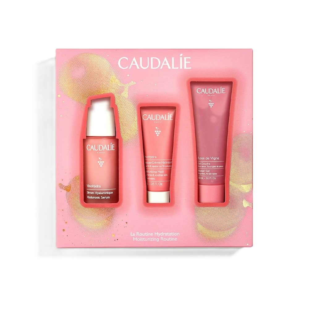 Caudalie VinoHydra X-Mas Promo Hyaluronic Serum Ενυδατικός Ορός Προσώπου με Υαλουρονικό Οξύ, 30ml & Δώρο Moisturizing Mask Ενυδατική Μάσκα Προσώπου, 15ml & Rose de Vigne Shower Gel Αφρόλουτρο Σώματος, 50ml, 1σετ -