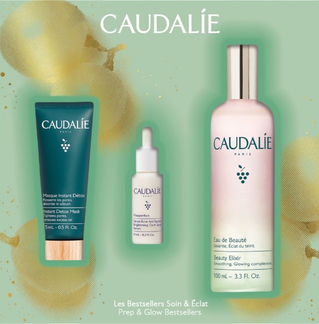 Caudalie Xmas Promo Beauty Elixir Ελιξήριο Ομορφιάς για Όλους τους Τύπους Δέρματος, 100ml, Δώρο Instant Detox Mask Μάσκα Αποτοξίνωσης με Ροζ Άργιλο, 15ml & Vinoperfect Brightening Dark Spot Serum Ορό Προσώπου Λάμψης για Πανάδες, 10ml, 1σετ -