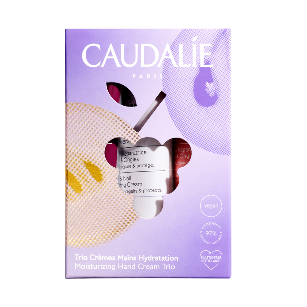 Caudalie Set Moisturizing Hand Cream Trio The des Vignes Hand & Nail Repair Cream 30ml + Vinotherapist Hand & Nail Repair Cream 30ml + Rose de Vigne Hand & Nail Repair Cream 30ml - 