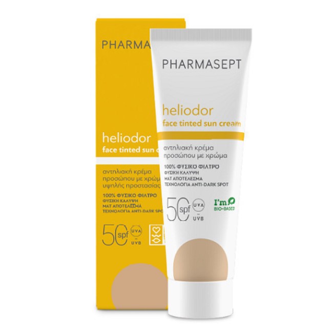 Pharmasept Heliodor Αντηλιακή Κρέμα Προσώπου SPF 50 με Χρώμα 50ml - 