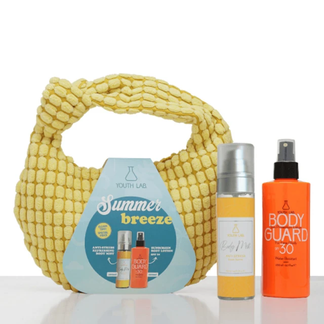 Youth Lab. Promo Summer Breeze Set Body Guard Αδιάβροχο Αντηλιακό για Πρόσωπο & Σώμα SPF30, 200ml & Body Mist Anti-Stress Exotic Sunrise Σπρέι Σώματος & Μαλλιών, 100ml & Δώρο, 1τμχ, 1σετ - 2