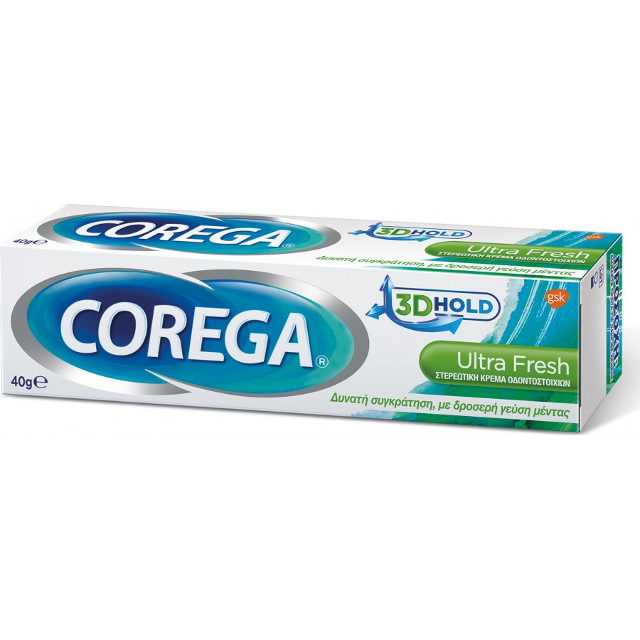 Corega Ultra Fresh, Στερεωτική Κρέμα για Τεχνητή Οδοντοστοιχία, 40gr - 