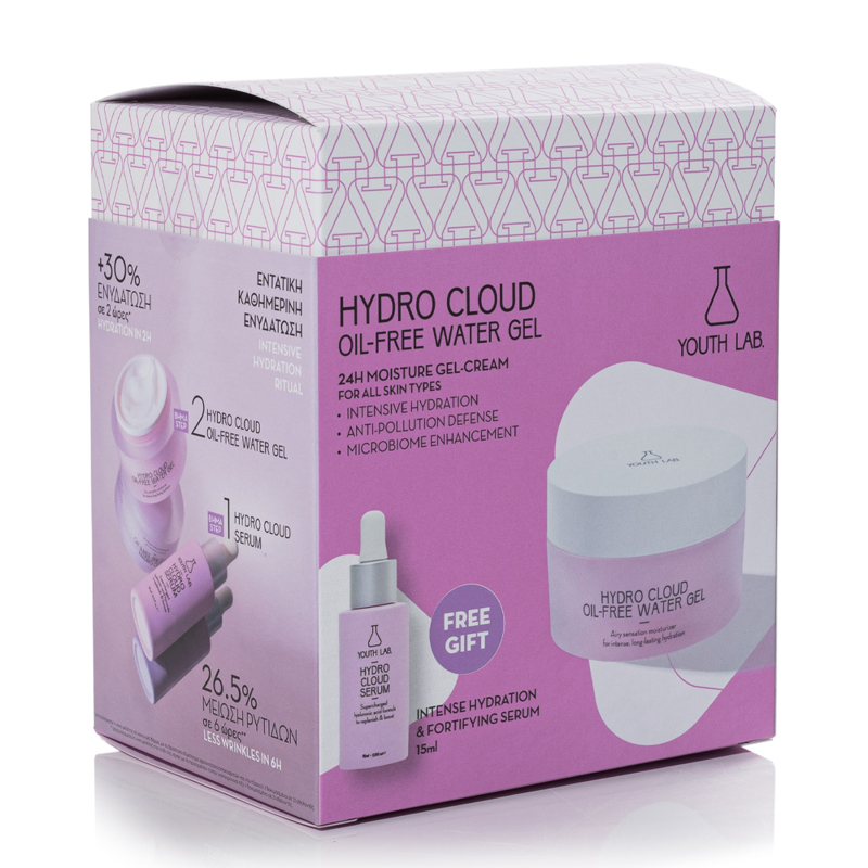 Youth Lab. Hydro Cloud Value Σετ Oil-Free Ενυδατικό Κρεμοτζέλ Προσώπου, 50ml & Δώρο Ενυδατικός Ορός Προσώπου με Υαλουρονικό Οξύ, 15ml, 1σετ - 