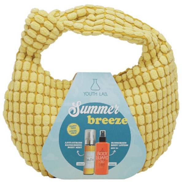 Youth Lab. Promo Summer Breeze Set Body Guard Αδιάβροχο Αντηλιακό για Πρόσωπο & Σώμα SPF30, 200ml & Body Mist Anti-Stress Exotic Sunrise Σπρέι Σώματος & Μαλλιών, 100ml & Δώρο, 1τμχ, 1σετ - 