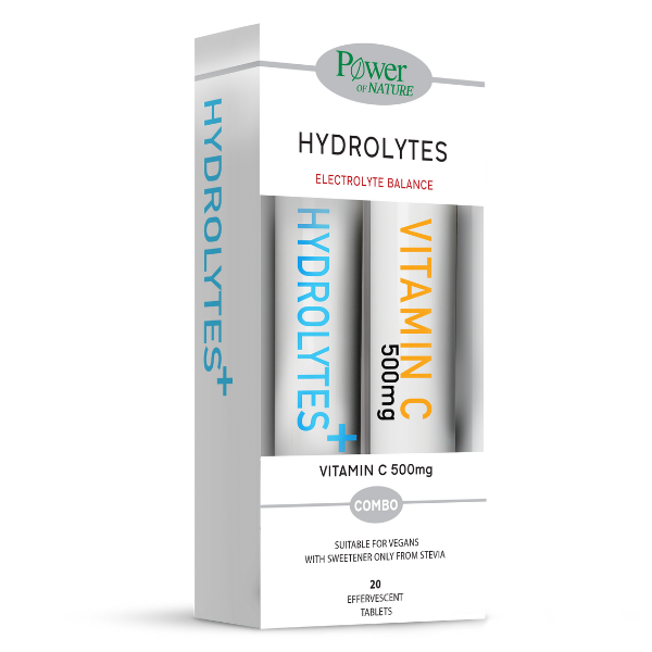 Power Health Combo Hydrolytes, 20 αναβράζοντα δισκία & Vitamin C 500mg, 20 αναβράζοντα δισκία, 1σετ - 
