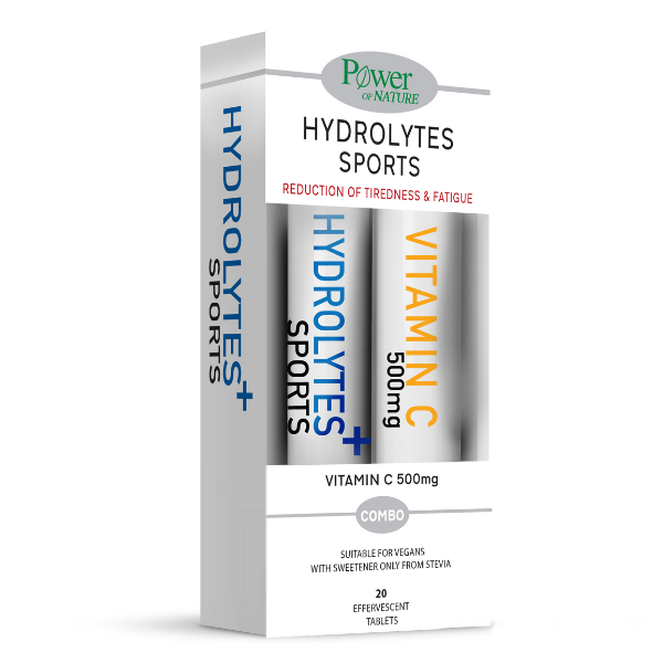 Power Ηealth Combo Hydrolytes Sports, 20 αναβράζοντα δισκία & Vitamin C 500mg, 20 αναβράζοντα δισκία - 