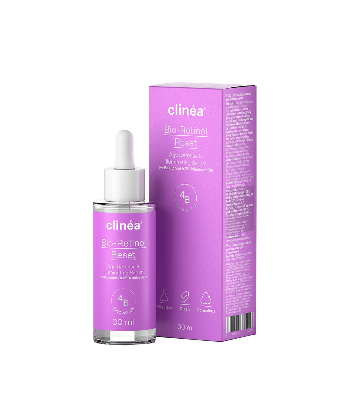Clinea Bio-Retinol Reset Ορός Αντιγήρανσης & Λάμψης, 30ml - 