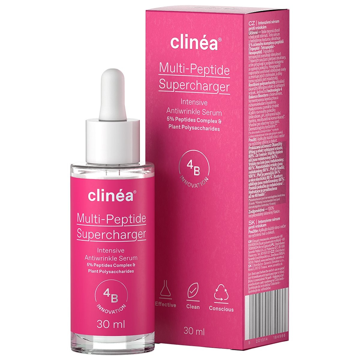 Clinea Multi-Peptide Supercharger Αντιρυτιδικός Ορός Προσώπου, 30ml -
