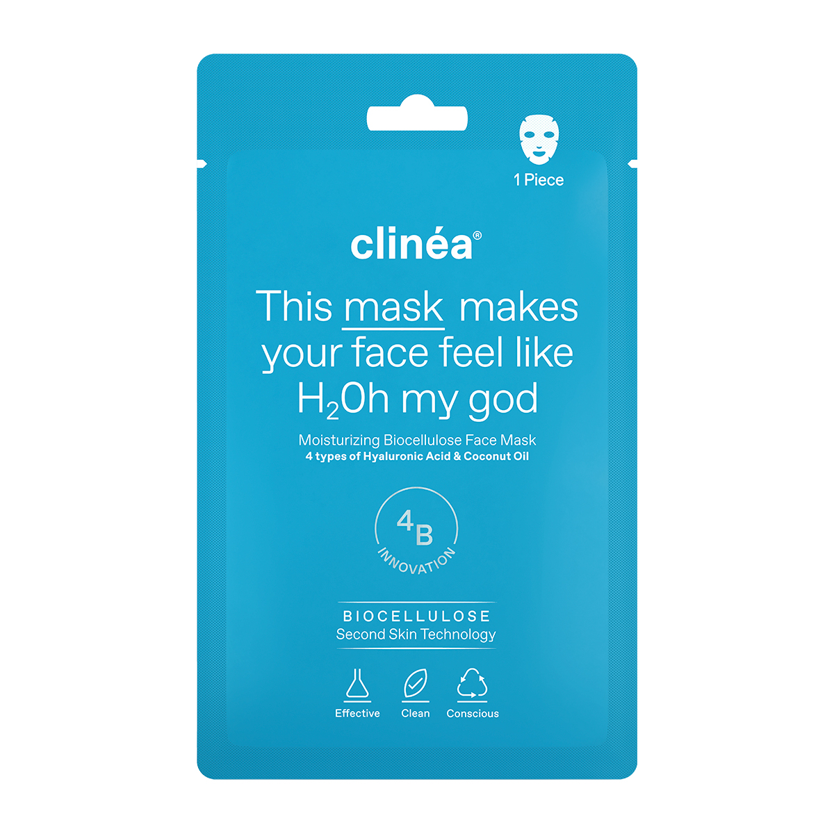 Clinea Moisturizing Biocellulose Face Mask Μάσκα Προσώπου για Ενυδάτωση, 1τεμ - 