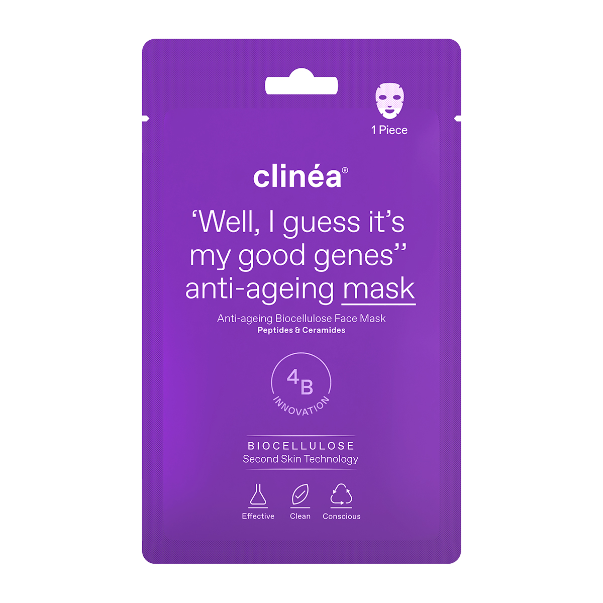 Clinea Anti-ageing Biocellulose Face Mask Αντιγηραντική Μάσκα Προσώπου, 1τεμ - 