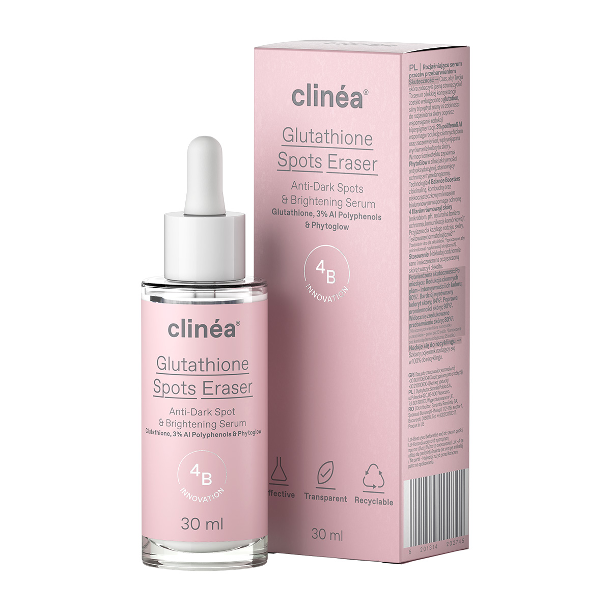 Clinea Glutathione Spots Eraser Anti-Dark Sport & Brightening Serum Ορός Κατά των Κηλίδων & της Υπερμελάγχρωσης, 30ml - 
