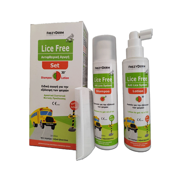 Frezyderm Lice Free Set Ολοκληρωμένη Αγωγή για Ψείρες Σαμπουάν & Λοσιόν, 2 X 125ml - 