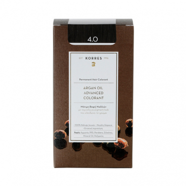 Korres Βαφή Μαλλιών Argan oil advanced colorant - 4.0 Καστανό