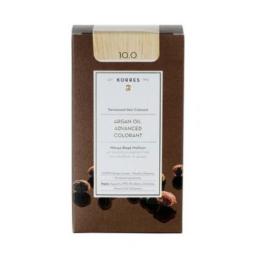 Korres Βαφή Μαλλιών Argan oil advanced colorant - 10.0 Ξανθό Πλατίνας