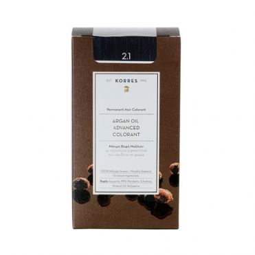 Korres Βαφή Μαλλιών Argan oil advanced colorant - 2.1 Μαύρο Μπλέ