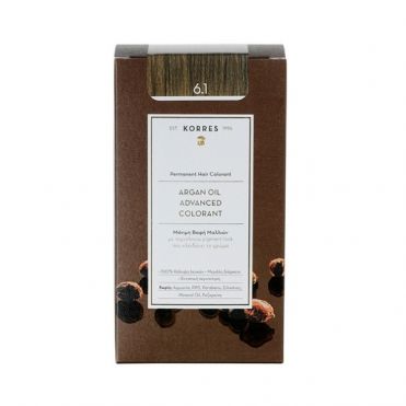 Korres Βαφή Μαλλιών Argan oil advanced colorant - 6.1 Ξανθό Σκούρο Σαντρέ