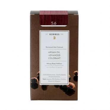 Korres Βαφή Μαλλιών Argan oil advanced colorant - 5.6 Καστανό Ανοιχτό Κόκκινο