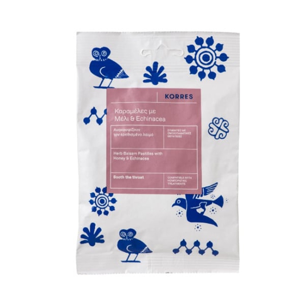 Korres Καραμέλες με Μέλι & Echinacea που ανακουφίζουν τον ερεθισμένο λαιμό, μαλακώνουν το βήχα. - 