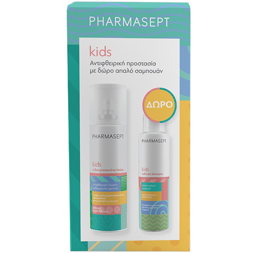 Pharmasept X-lice Protective Lotion Προληπτική Αντιφθειρική Λοσιόν 100ml + ΔΩΡΟ Kids Soft Hair Shampoo Απαλό Σαμπουάν 100ml - 