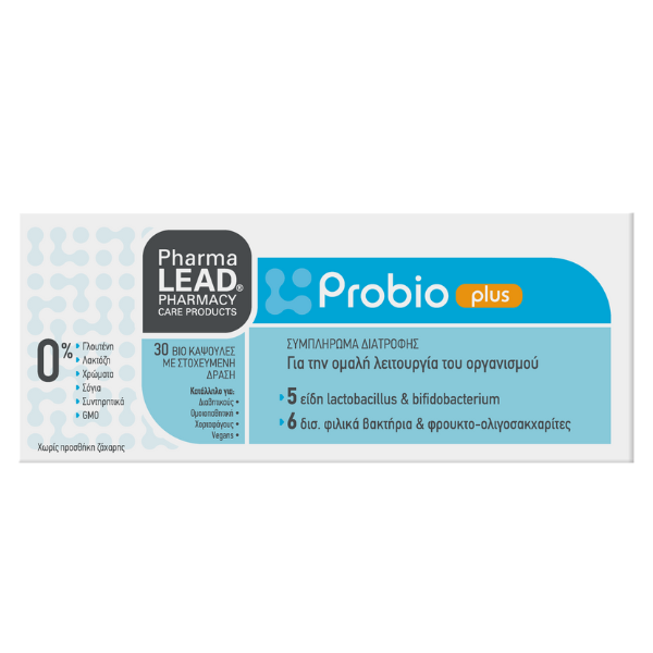 PharmaLead Probio Plus Συμπλήρωμα Διατροφής Αποκατάστασης Εντερικής Χλωρίδας, 30caps - 