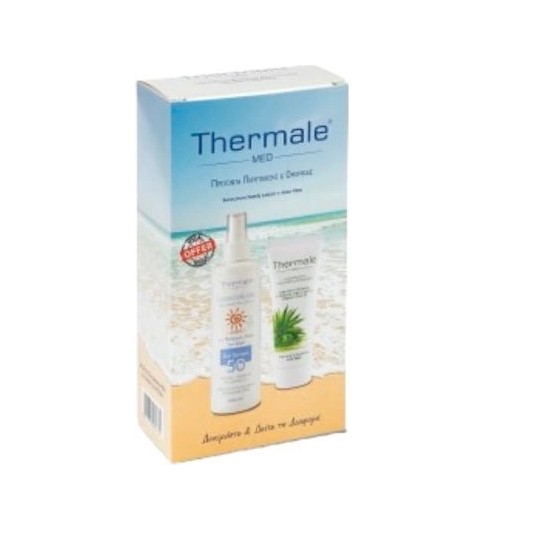 Thermale Med Sunscreen Family Lotion SPF50 250ml & Aloe Vera Cream 200ml - 