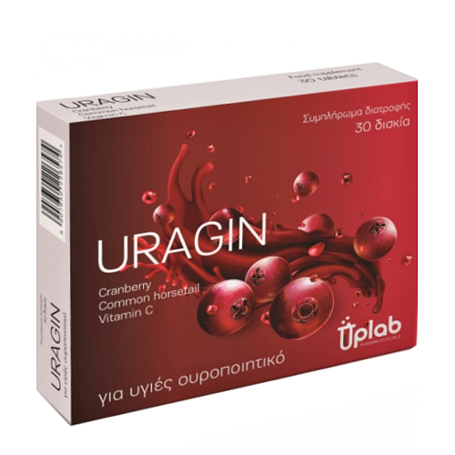 Uplab Uragin (Cranberry, Common Horsetail & Vitamin C) 30caps + ΔΩΡΟ Vitamin C 1000mg eff. - 