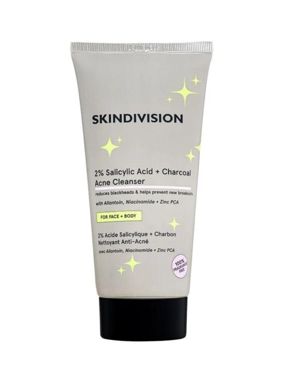 SkinDivision 2% Salicylic Acid + Charcoal Acne Cleanser 150ml - 