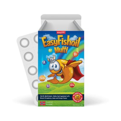 EasyVit EasyFishoil Multi Γεύση Λεμόνι & Πορτοκάλι, 30 ζελεδάκια - 