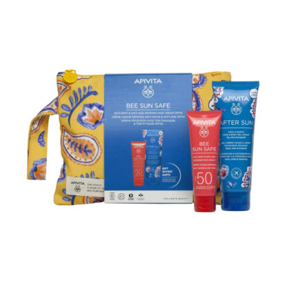 Apivita Promo Bee Sun Safe Anti-Spot & Anti-Age Defence Face Cream Spf50 50ml & After Sun Cool & Sooth Gel-Cream Travel Size 100ml - 