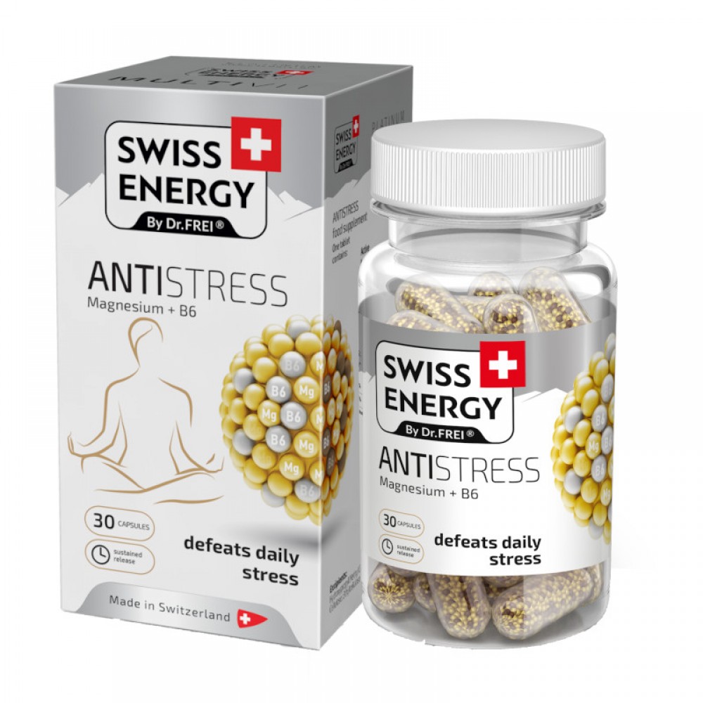 Swiss Energy Βιταμίνη Antistress Platinum Μαγνήσιο + Β6 30 caps - 