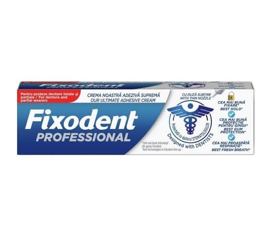 Fixodent Professional Στερεωτική Κρέμα για Tεχνητές Oδοντοστοιχίες 40gr - 