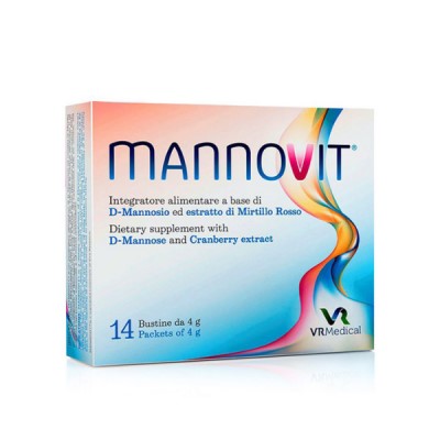 Mannovit D-Μαννόζη & Εκχύλισμα Κράνμπερι 14 φακελάκια x 4 g - 