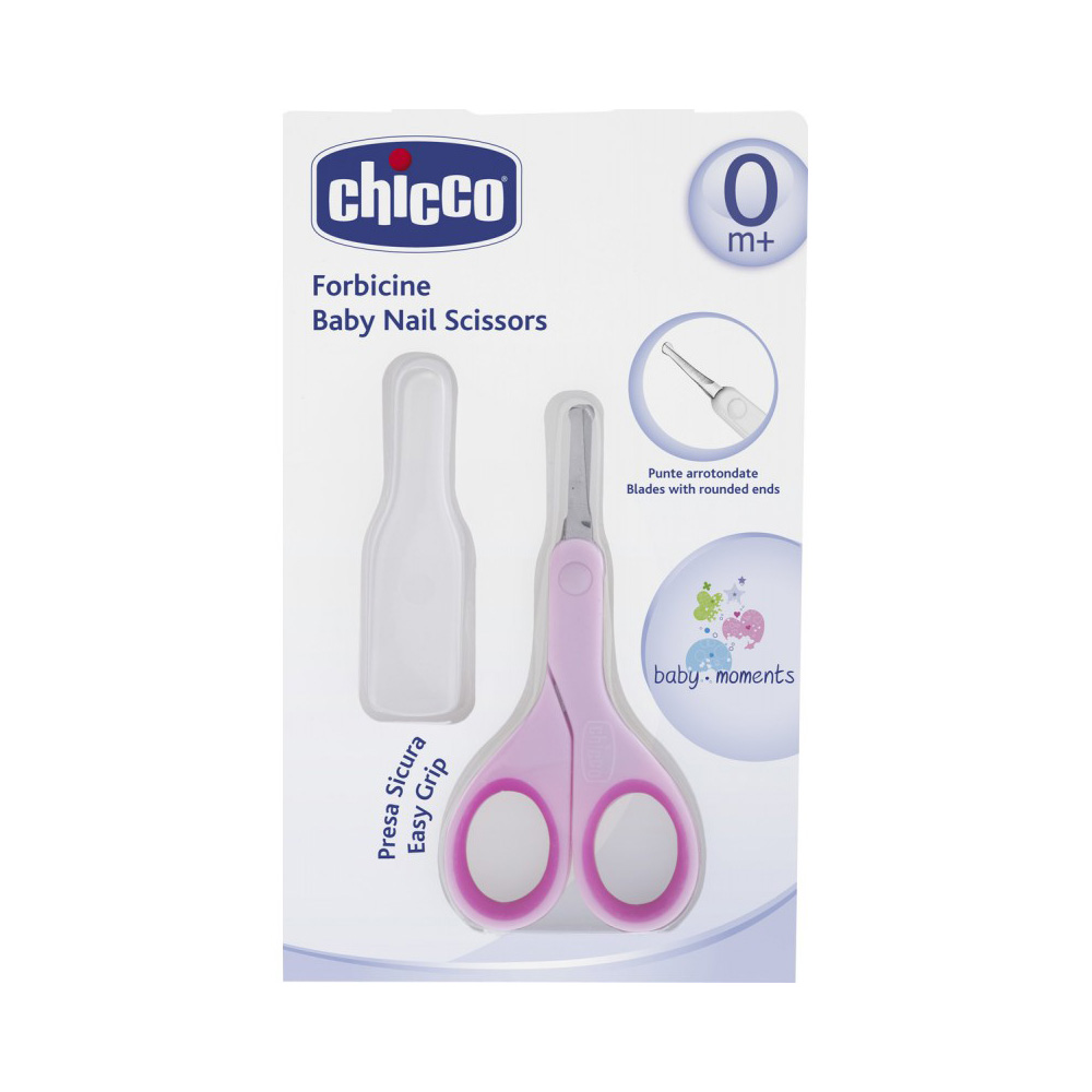Chicco Ψαλιδάκι Ροζ Ασφαλείας με θήκη Λευκή - 