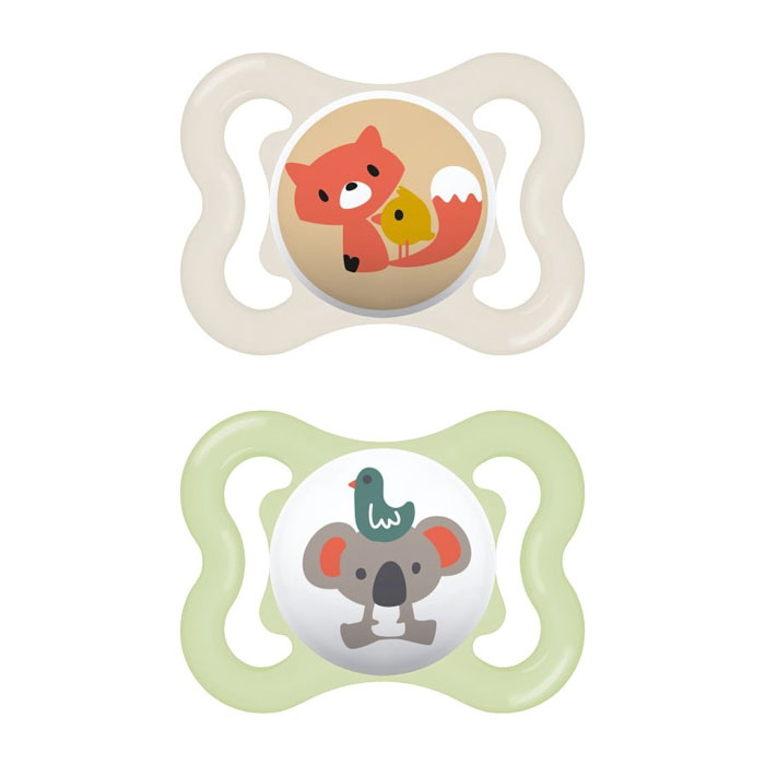 Mam Air Ορθοδοντικές Πιπίλες Σιλικόνης για 2-6 μηνών Μπεζ/Πράσινη 2τμχ