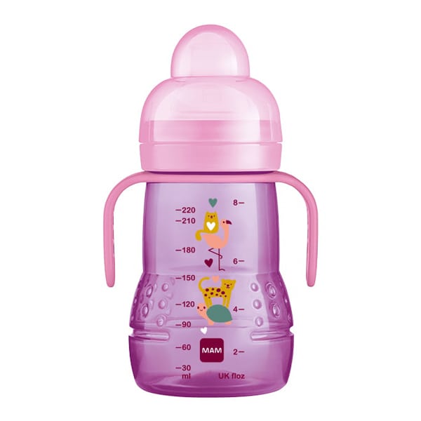 MAM – Μπιμπερό Μετάβασης σε Ποτηράκι Trainer+ 4m+ 220ml Ροζ - 