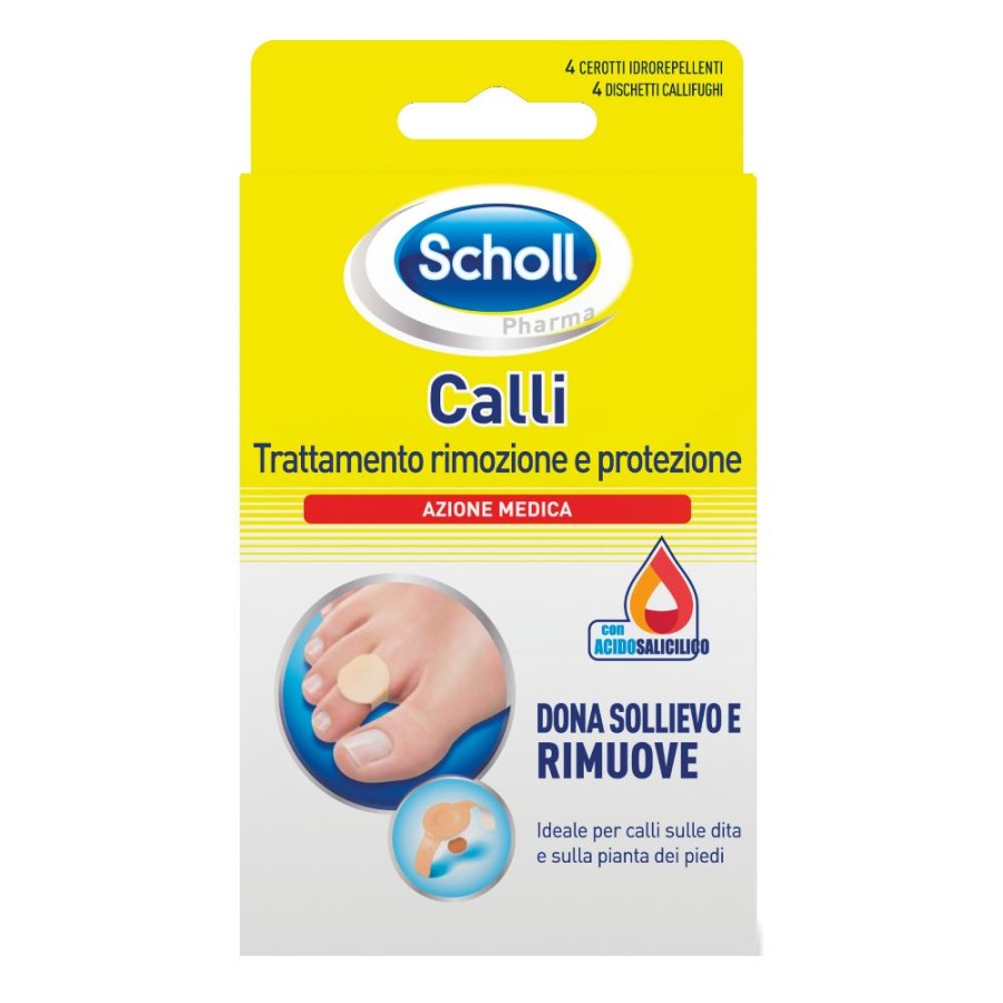 Scholl Calli Επιθέματα Αφαίρεσης Κάλων με Σαλικυλικό Οξύ, 4 τεμάχια - 