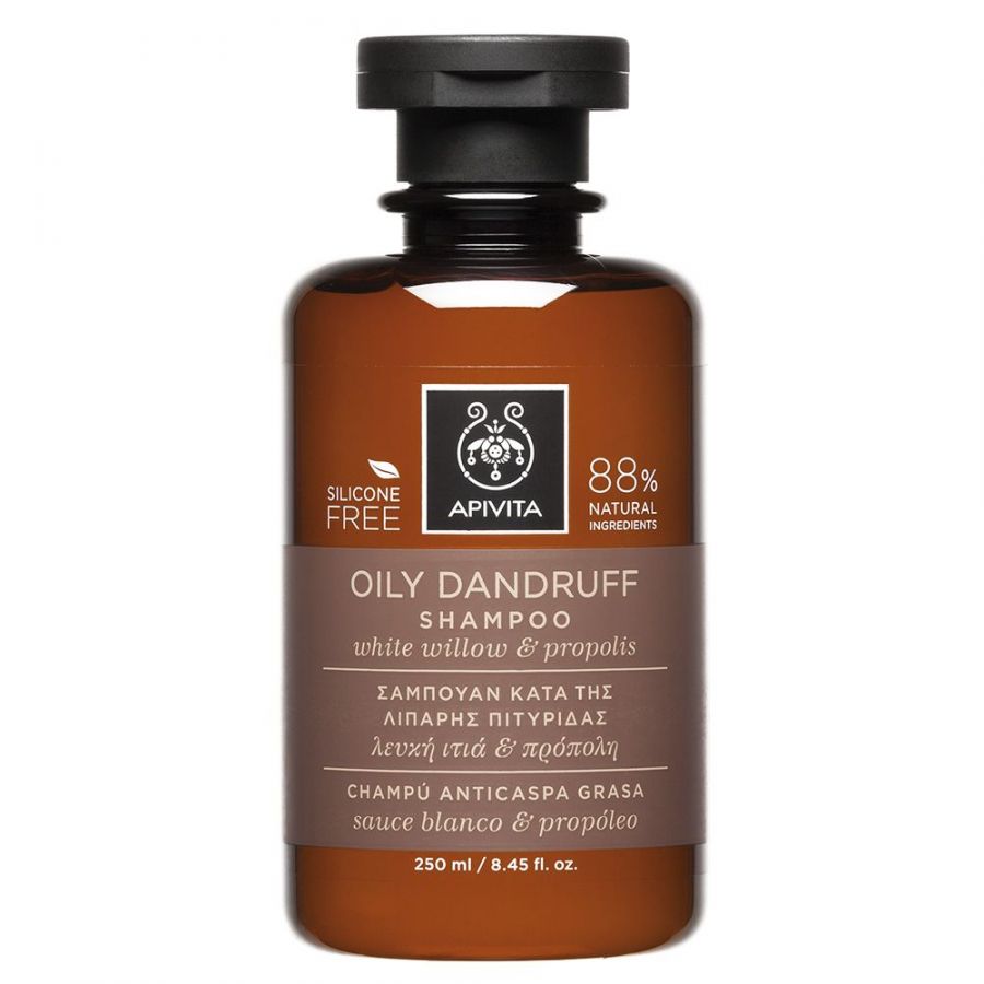 Apivita Oily Dandruff Shampoo Σαμπουάν κατά της λιπαρής πιτυρίδας με λευκή Ιτιά & Πρόπολη 250ml - 
