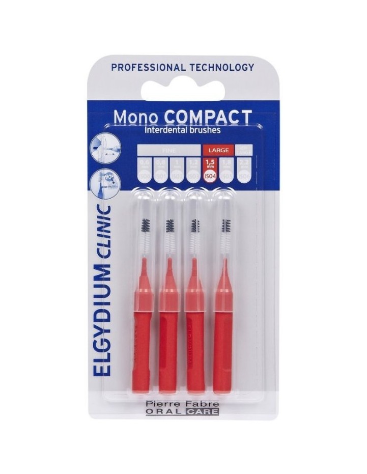 Elgydium Clinic Mono Compact Interdental Brushes Red 0.7, 4 τεμάχια - 
