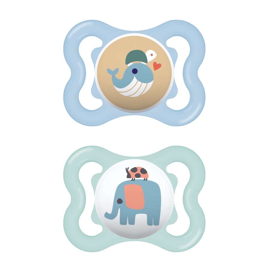 Mam Air Ορθοδοντικές Πιπίλες Σιλικόνης για 2-6 μηνών Γαλάζιο/Βεραμάν 2τμχ