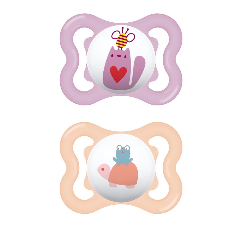 Mam Air Ορθοδοντικές Πιπίλες Σιλικόνης για 2-6 μηνών Μωβ/Πορτοκαλί 2τμχ