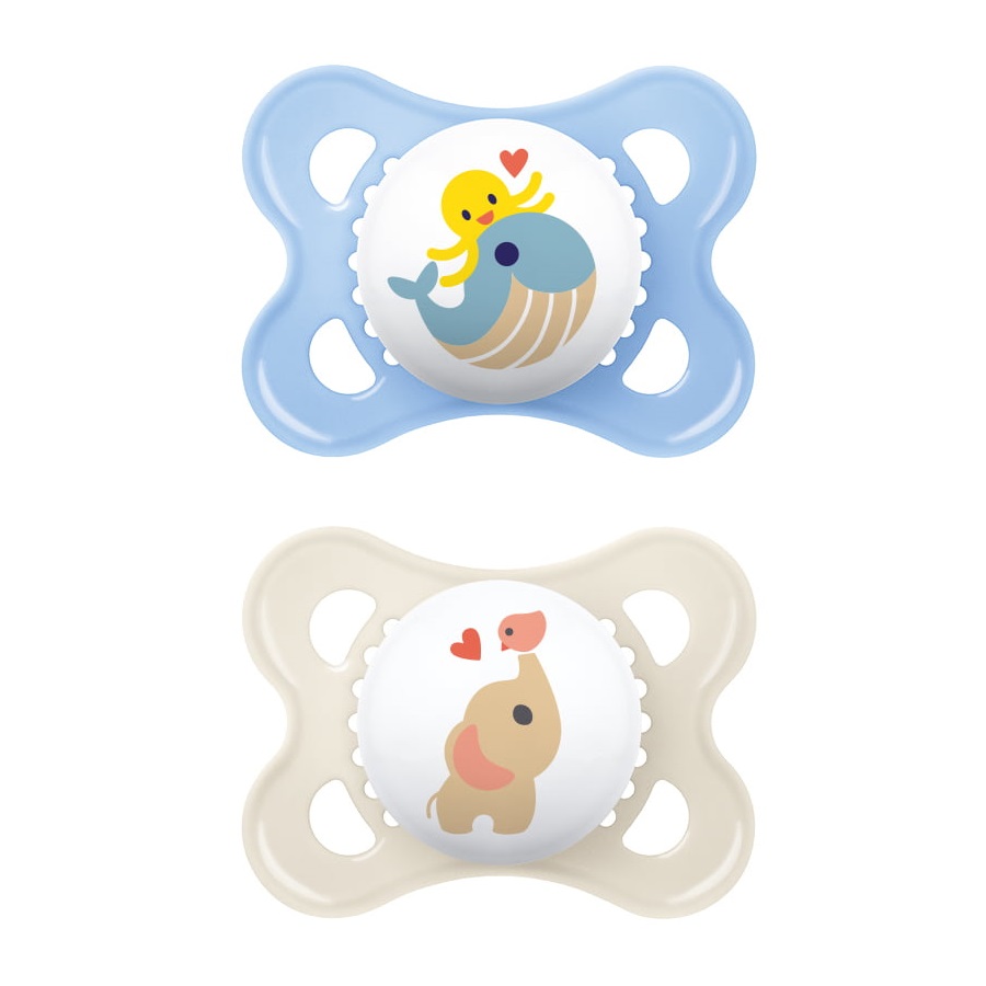 Mam Original Ορθοδοντικές Πιπίλες Σιλικόνης για 2-6 μηνών Μπλε/Μπεζ 2 τεμάχια