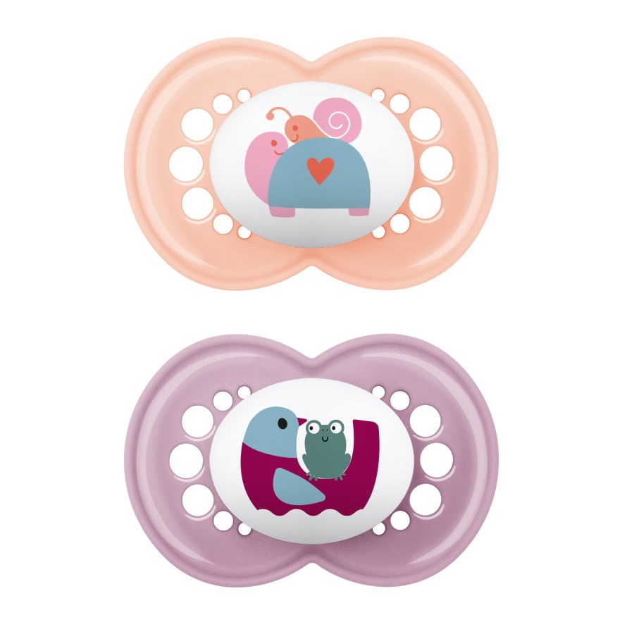 Mam Πιπίλες Σιλικόνης για 6-16 μηνών Original Πορτοκαλί/Μωβ 2τμχ